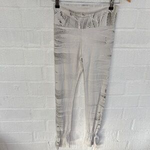 Psylo Streetwear Stylish Patterned White Gray Legging sz XS
